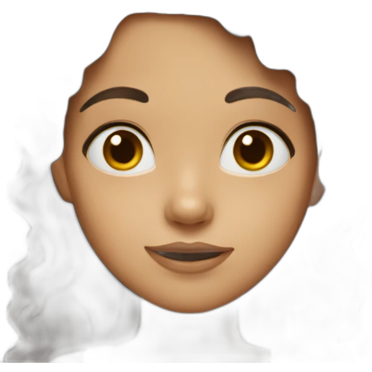 girl with dark brown wavy long hair emoji