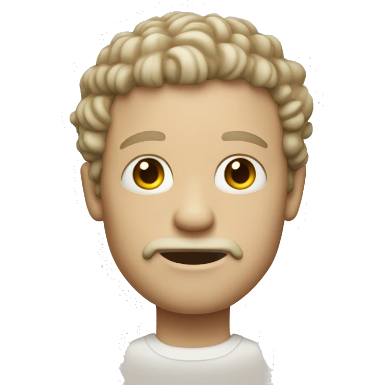 pale man with curly short hair and goatee emoji