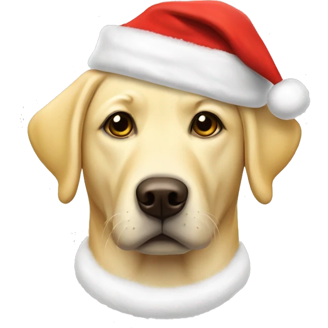 Yellow lab with Santa hat on  emoji