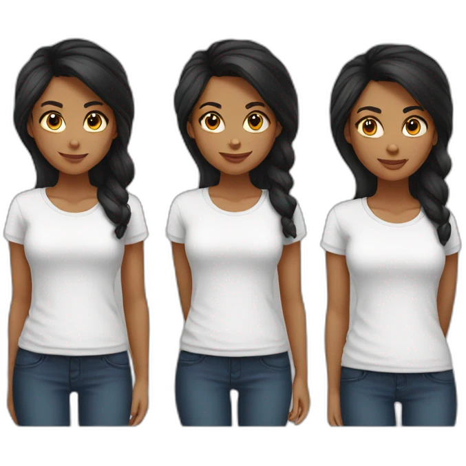 black-middle-length-haired-girl-with-white-tshirt emoji