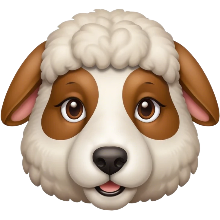 a sheep dog face emoji