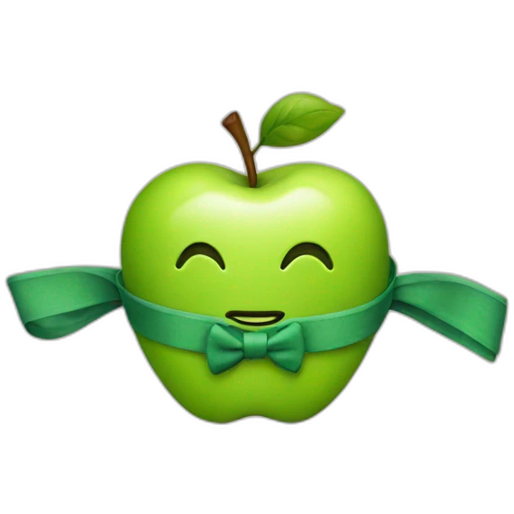 apple with tie emoji