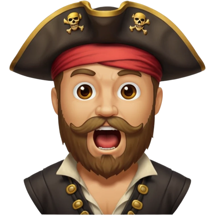 pirate, beardedscreaming emoji