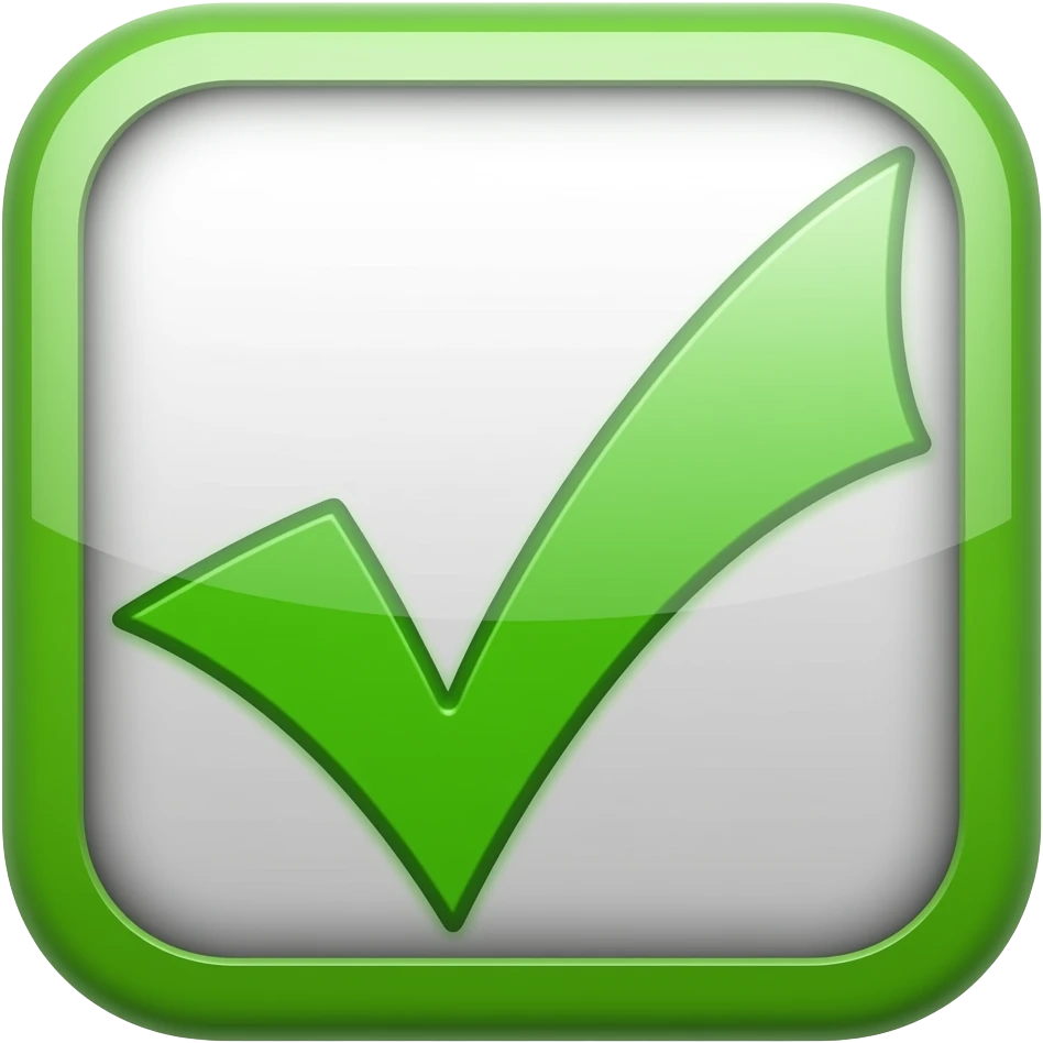 Un signo de palomita de color verde emoji