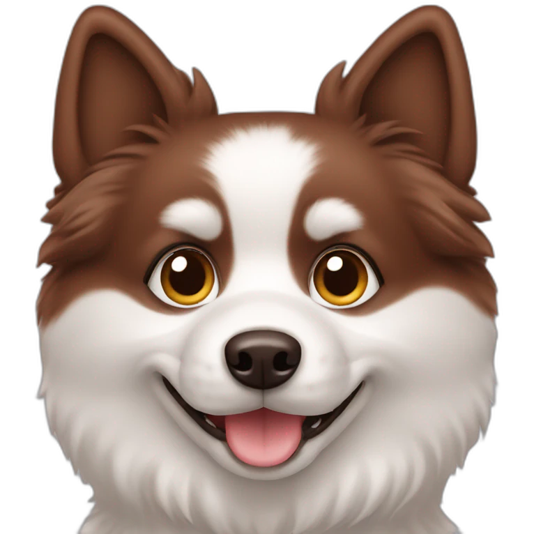 Spitz dog chocolate brown dog  emoji