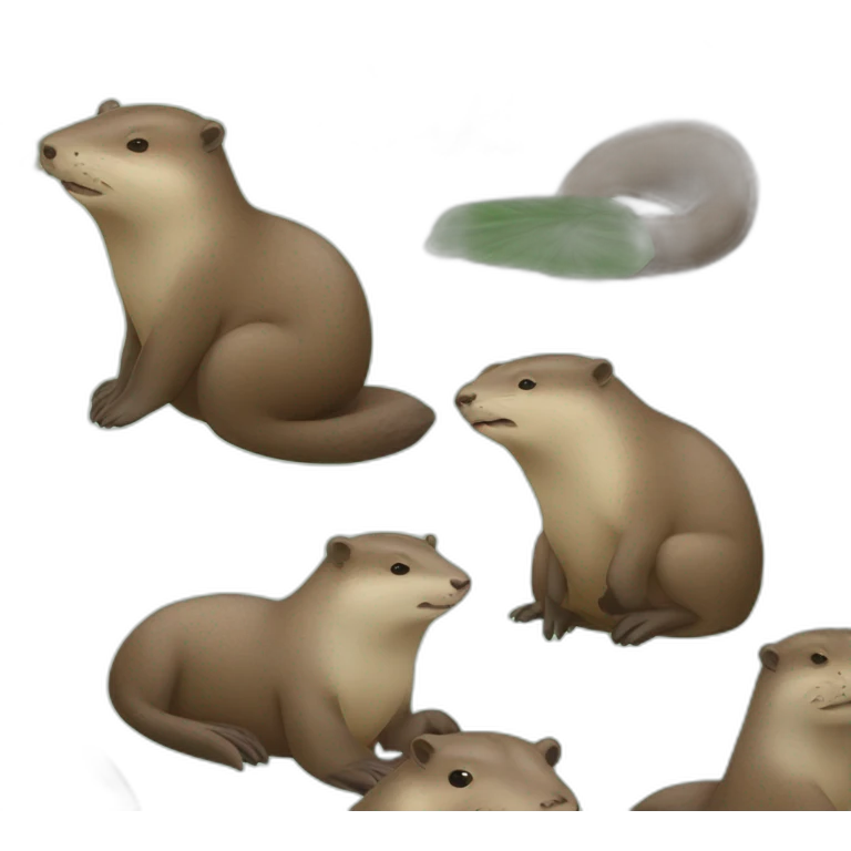 loutre sur capibara sur tortue emoji