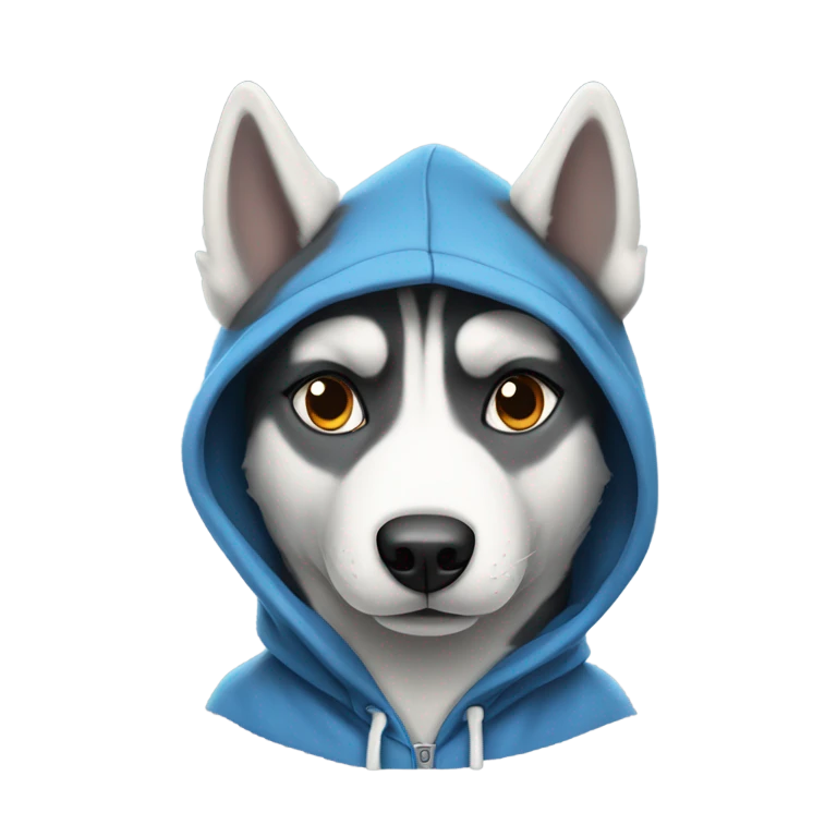 Husky wearing a hoodie  emoji