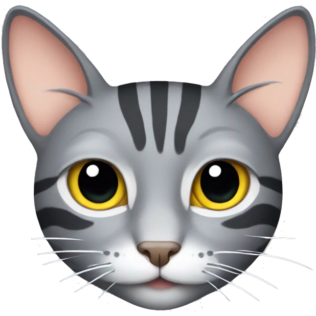 Gray cat with stripes emoji