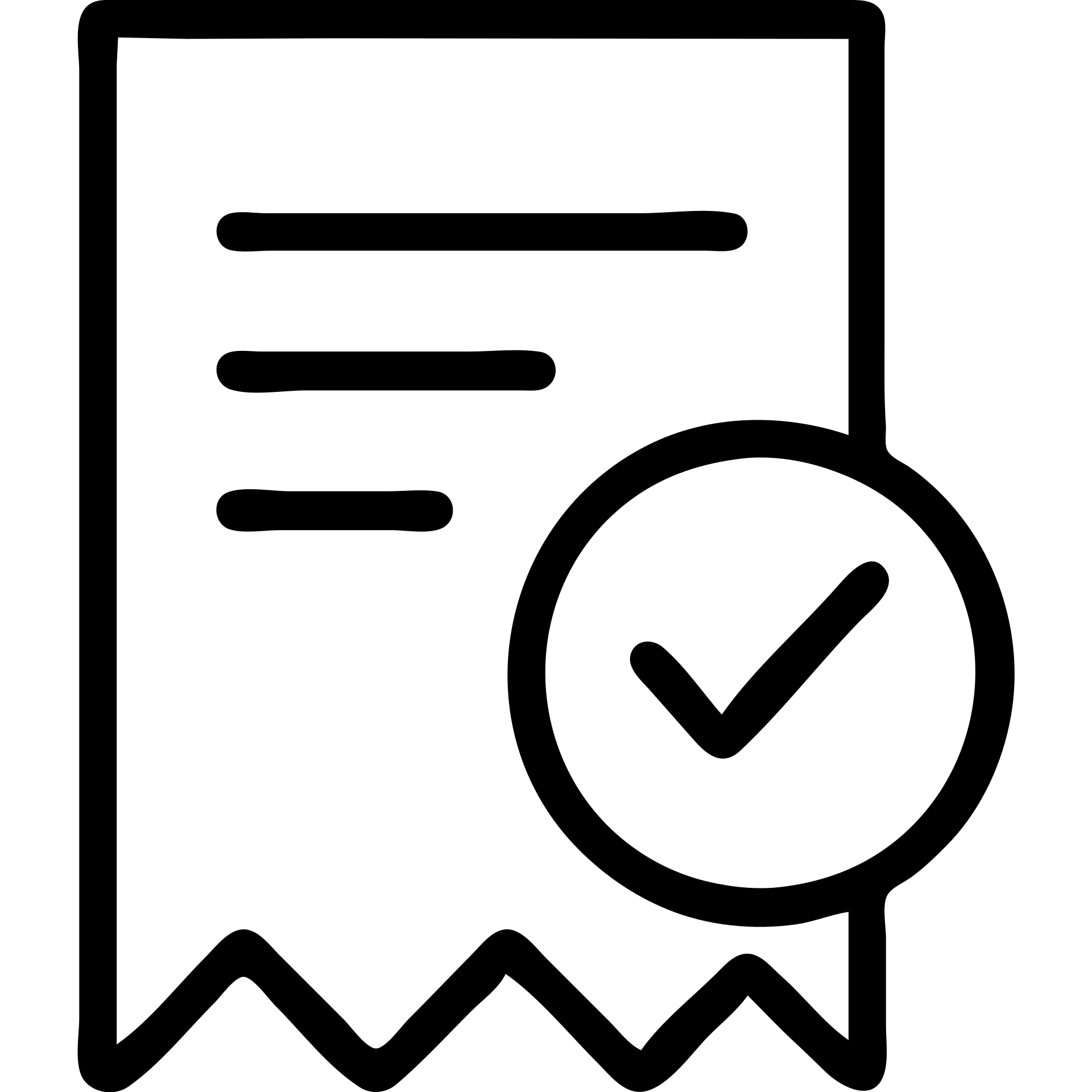 a paper receipt with a checkmark, minimal outline style emoji