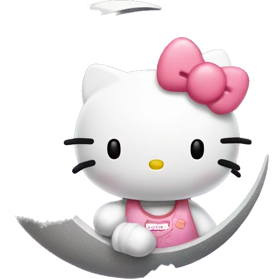 Hello kitty on moon emoji