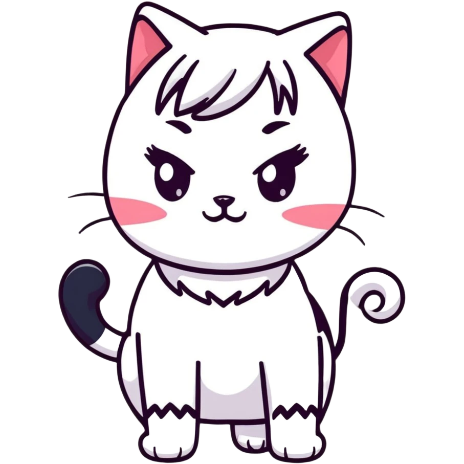 beautiful cat girl with cat ears emoji