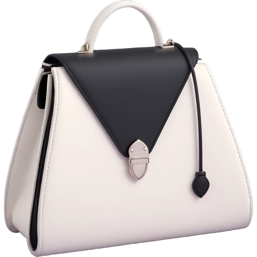 Back white gothic purse without background emoji