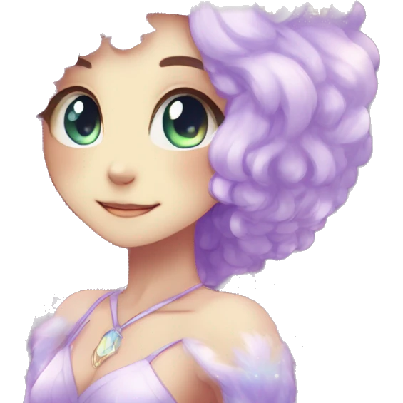 Shiny Sparkly Fluffy beautiful Hair Kawaii Ethereal Anthro Sona Nebula-Crystal-Fakemon emoji