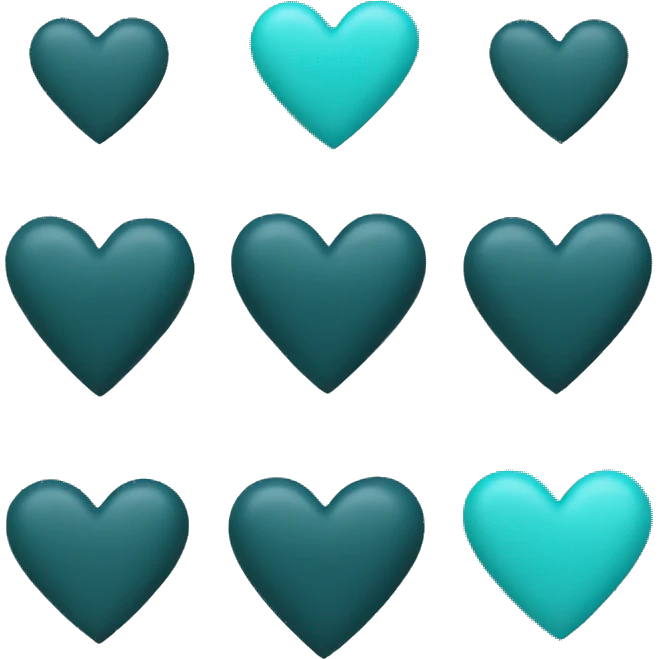 Dark cyan matte heart emoji