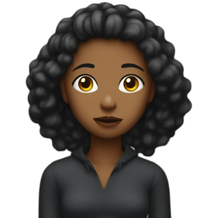 Fille noire qui pleure emoji