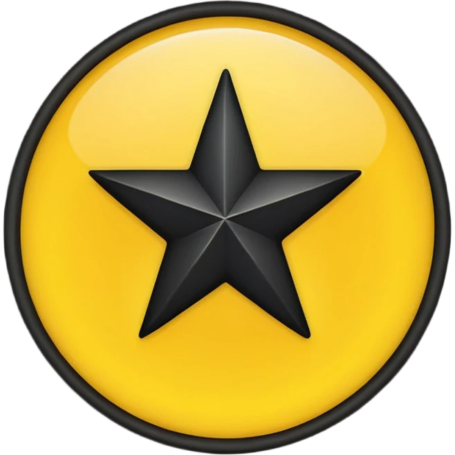 Black star in yellow circle ( snap star) emoji
