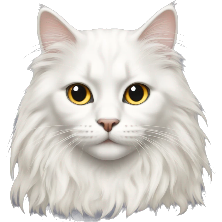 White Norwegian cat with long hair  emoji