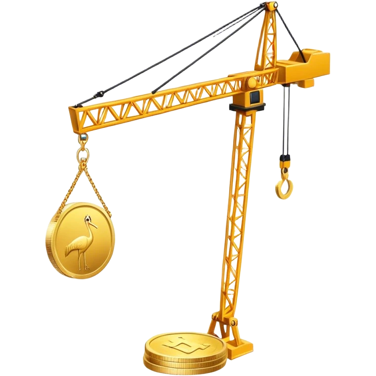 crane and coin emoji