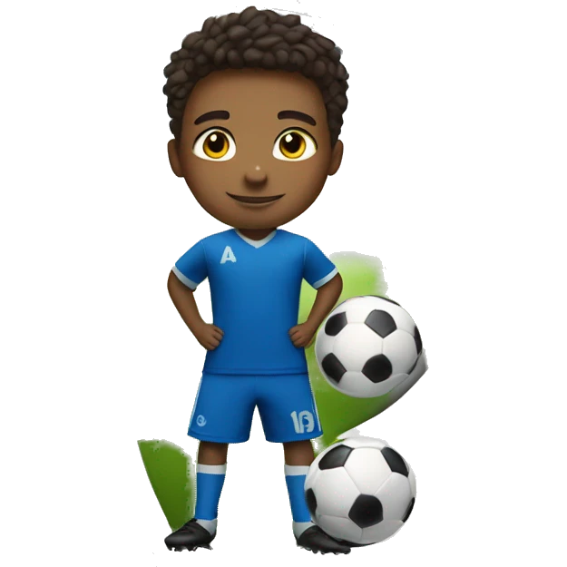confident boy in soccer gear emoji