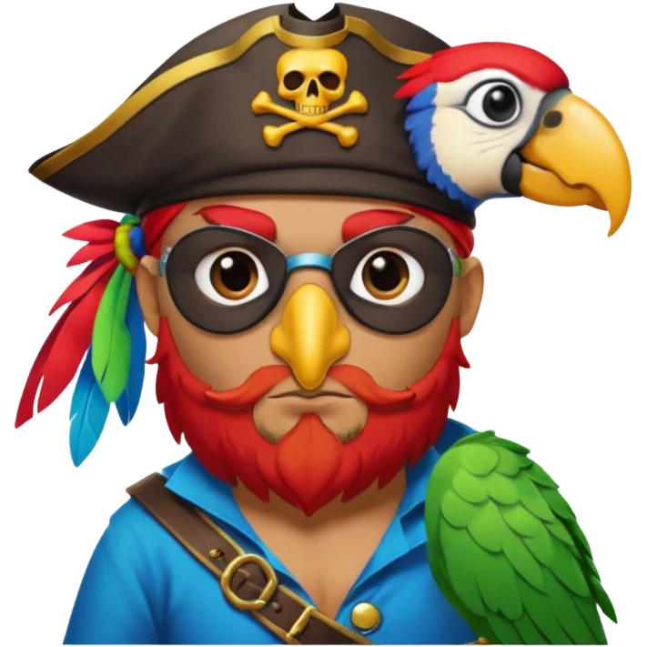 pirate and parrot emoji