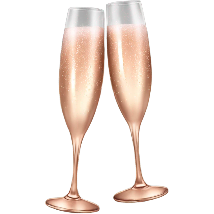 New year rose gold champagne glasses emoji