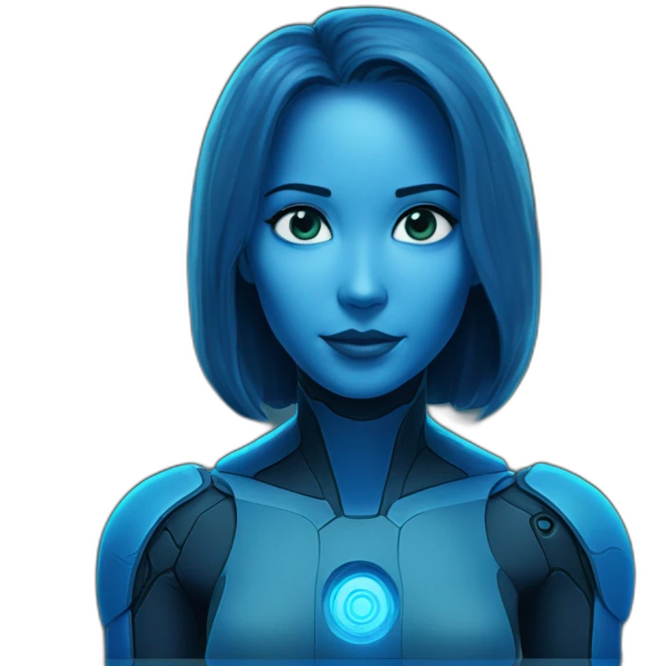 Blue cortana hologram emoji