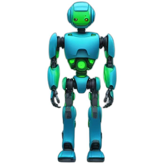 ai robot full body blue and green emoji