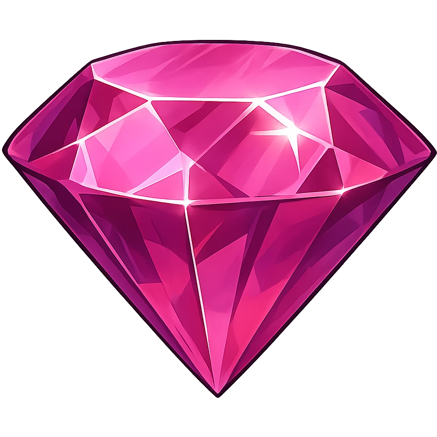 pink gem, digital illustration emoji
