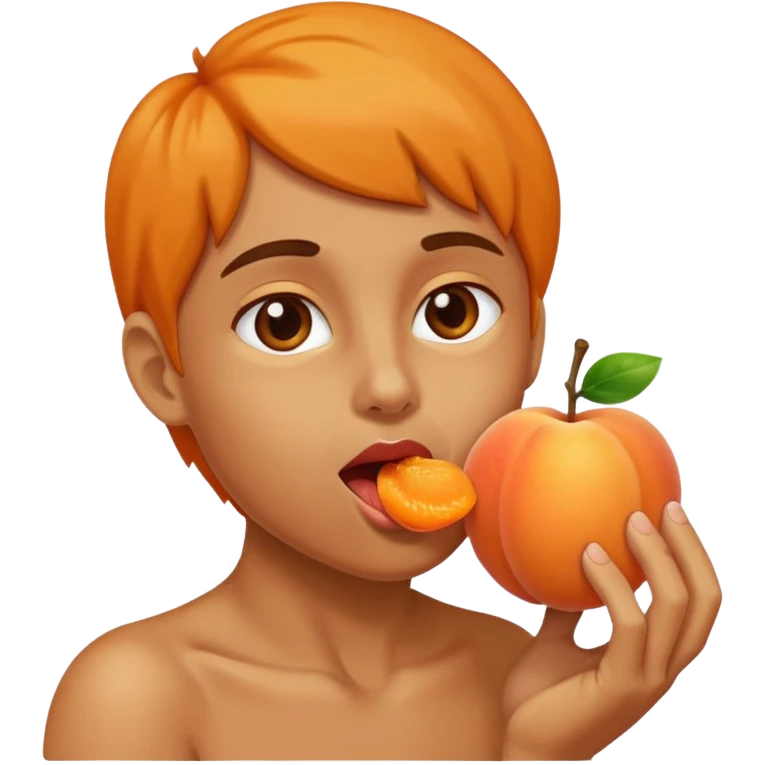 une bouche qui leche un abricot emoji