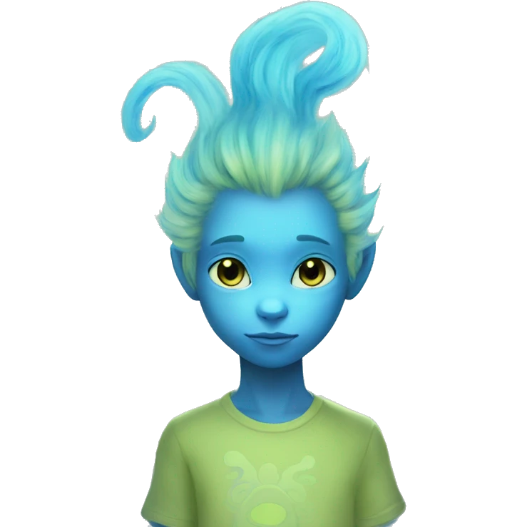 na'vi human blue skin bioluminescence teen hybrid boy tail alien cat face emoji