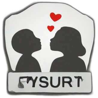 kissing at a road sign emoji