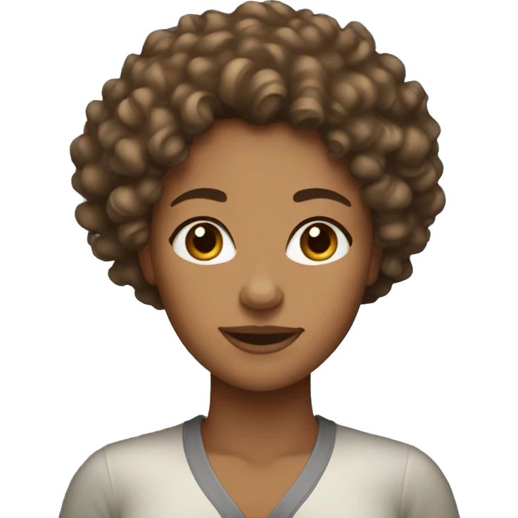 curly hair woman tan skin emoji