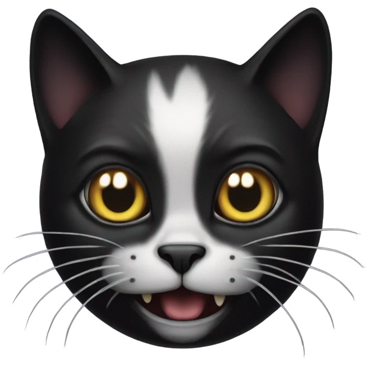terrified black magic cat, gothic style emoji