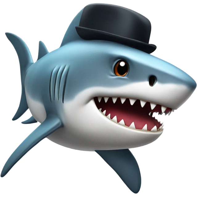 shark with tophat emoji