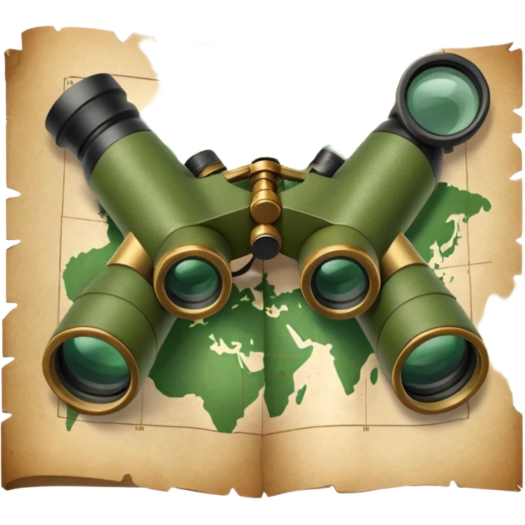 military map with small binoculars emoji