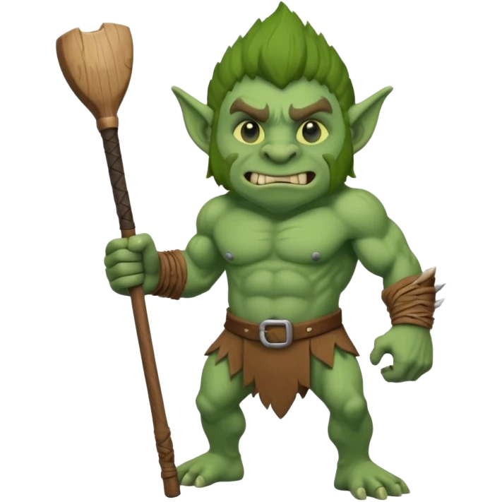 Troll with a club emoji