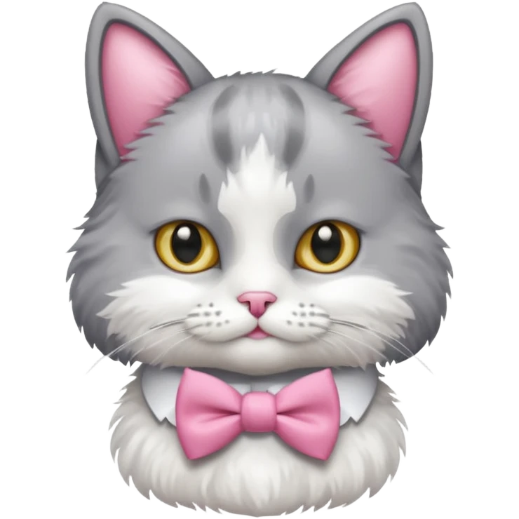 Cat with pink Bow tie emoji