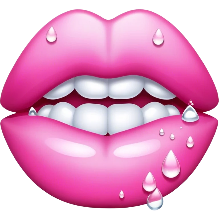  lips with white drops emoji