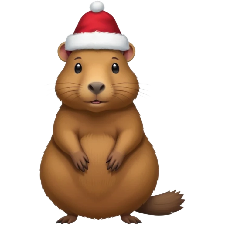 A full-length capybara wearing a New Year's hat emoji