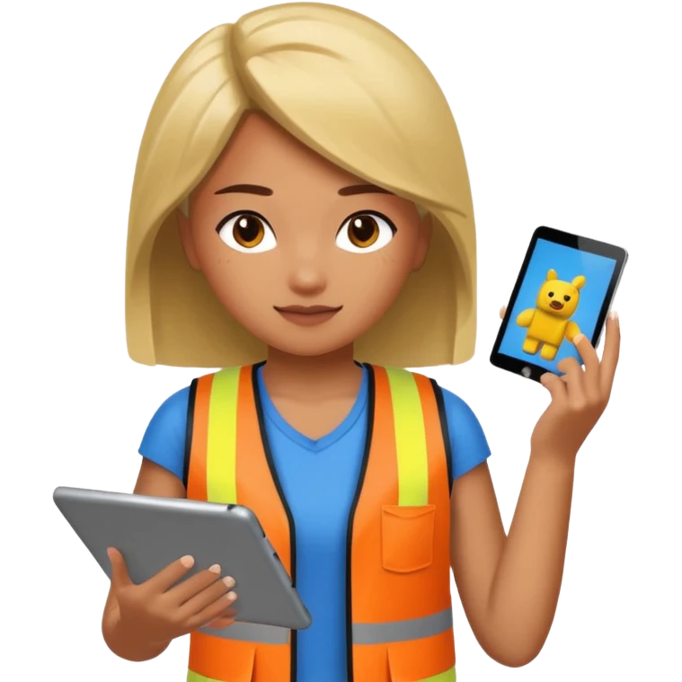 Girl working at Walmart while playing Roblox  emoji
