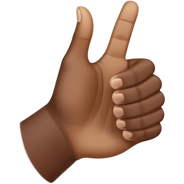 A dark skin tone thumbs up gesture with a subtle light skin tone gradient at the edge emoji
