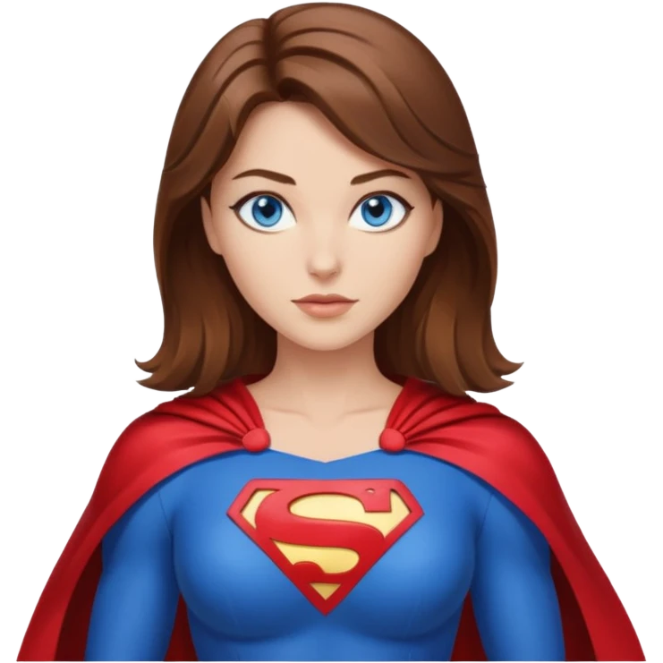 Brown hair blue eyes sexy superhero big chest emoji