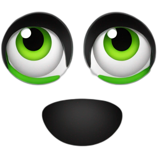Chat de couleur noir avec les yeux verts emoji