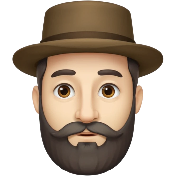 A man with payos hairstyle and a jewish hat with a very large nose and a beard emoji