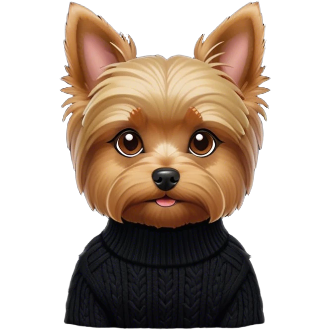 Yorkshire terrier in black sweater emoji