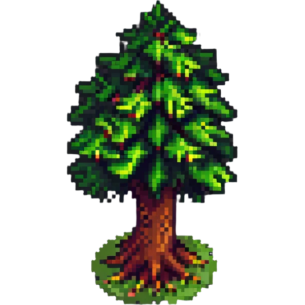 isometric partially cut down tree emoji