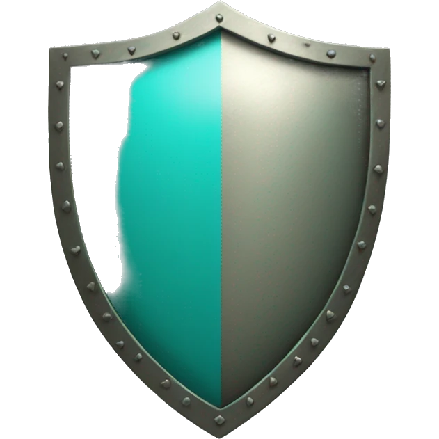 Shield with a teal heart on it emoji