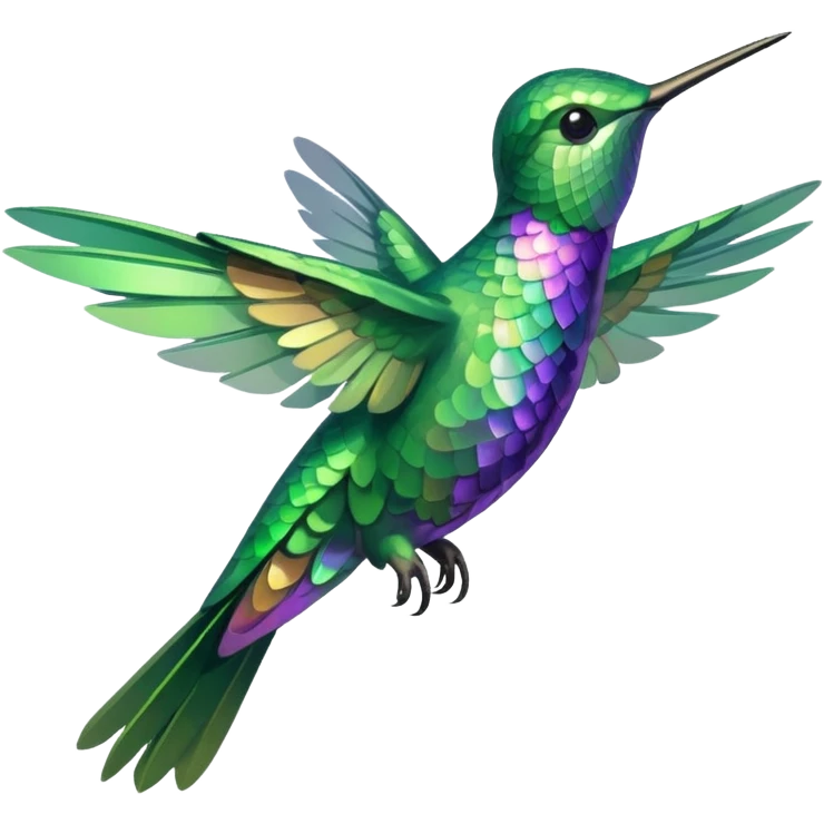 Green pistachio color hummingbird  emoji