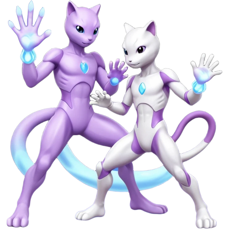 Pokemon legendary cian and purple mewtwo emoji