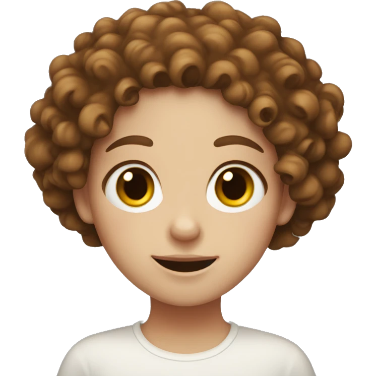 white freckle girl with curly brown hair emoji